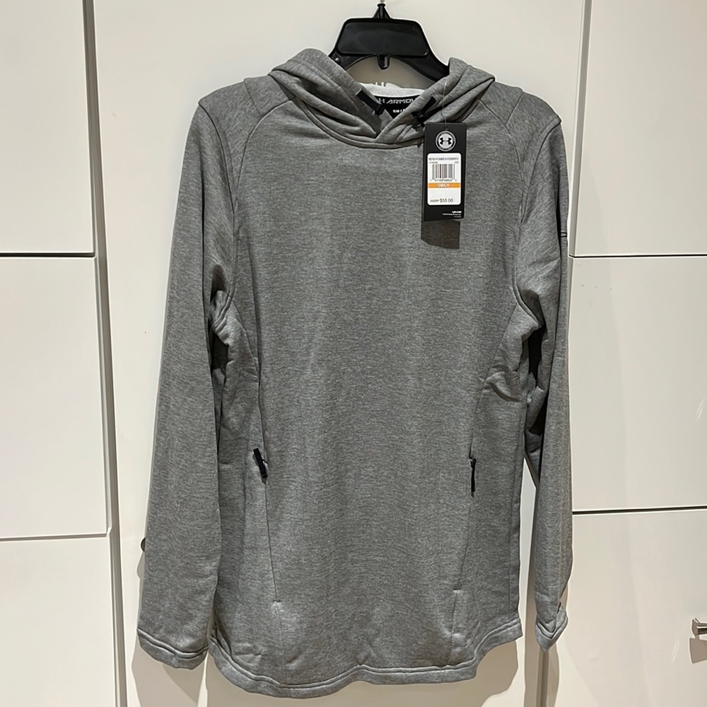 NWT Under Armour Cold Gear Hoodie Zip Pockets Stay Tight Hood Size Small